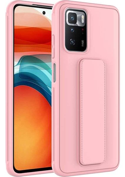 Xiaomi Redmi 10 Kılıf Klfs Qstand Kapak-Pembe