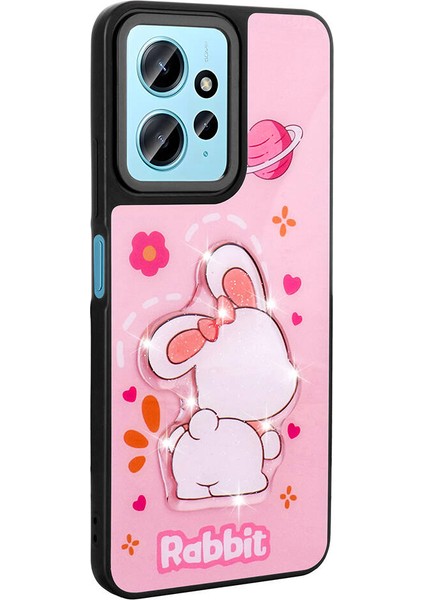Xiaomi Redmi Note 12 4g Kılıf Parlayan Kabartmalı Ikonik Figürlü Klfs Amas Silikon Kapak-Pembe fiyatları