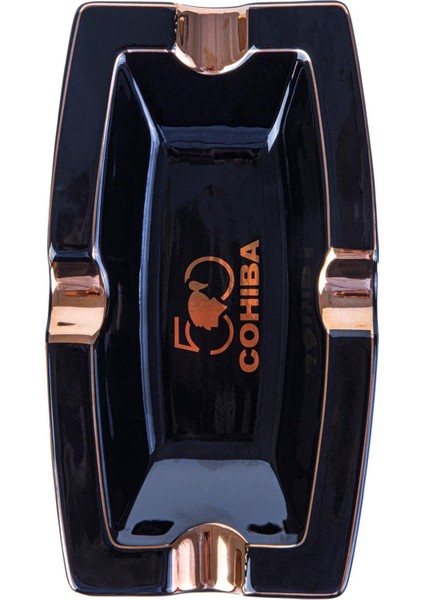 50. Yıl Siyah-Gold Porselen Dörtlü Puro Küllüğü