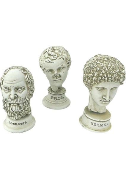 Eros Hrms Socrates 3lü Polyester Heykel Set