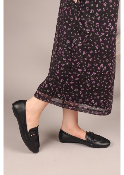 Riva Kare Tokalı Loafer Siyah modelleri