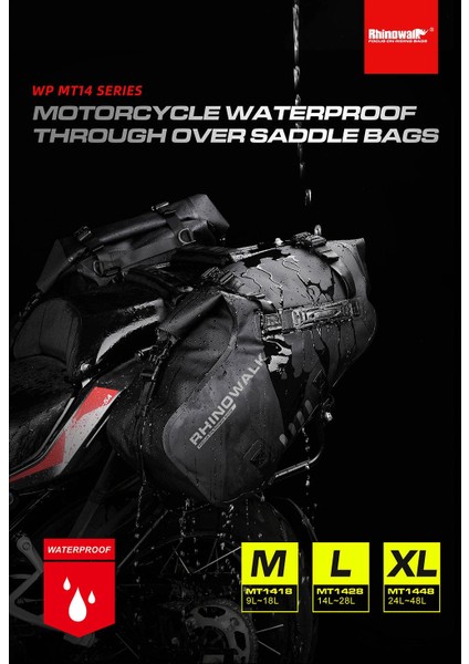 Su Geçirmez Motosiklet Çantası (XL Beden) 24+24=48LITRE Hacim fırsatları
