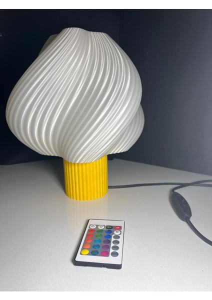 Şık Spiral Abajur Rgb Kumandalı