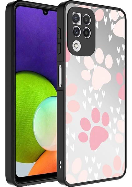 Galaxy A22 4g Kılıf Aynalı Desenli Kamera Korumalı Parlak Fzd Mirror Kapak-Pati