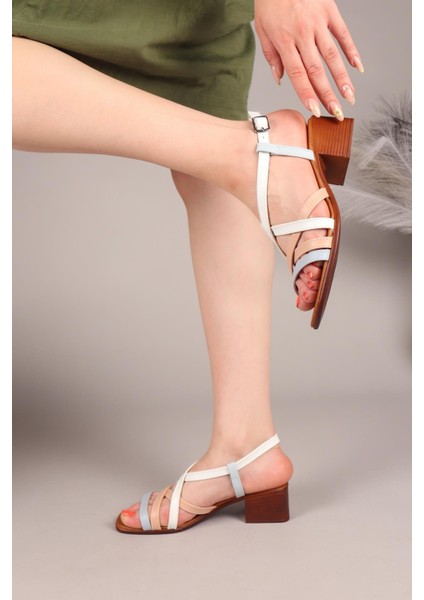 Vibez Biyeli Alçak Topuklu Ayakkabı Beyaz fırsatları