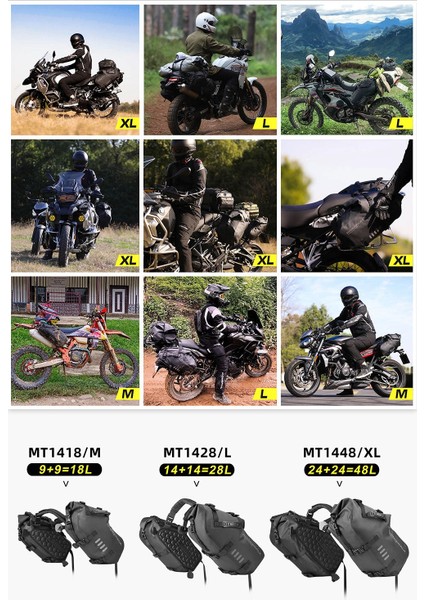Su Geçirmez Motosiklet Çantası (XL Beden) 24+24=48LITRE Hacim