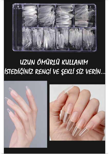 Takma Protez Tırnak Şeffaf 100 Adet (Balerin Tırnak) modelleri
