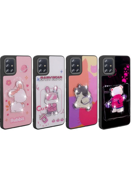 Galaxy A51 Kılıf Parlayan Kabartmalı Ikonik Figürlü Fzd Amas Silikon Kapak-Beyaz fiyatları