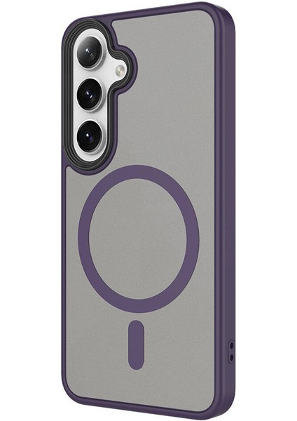 Galaxy S24 Plus Kılıf Sert Pc Arka Yüzey Wireless Şarj Özellikli Fzd Flet Magsafe Kapak-Koyu Yeşil modelleri