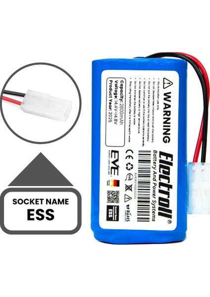 Fakir Robert Iı Rs 710 Uyumlu Batarya (Yüksek Kapasite) 2800mah Pil Robot Süpürge Bataryası indirimleri