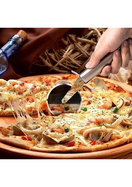 - Paslanmaz Çelik Pizza Kesici -Ergonomik ve Dayanıklı Tasarım