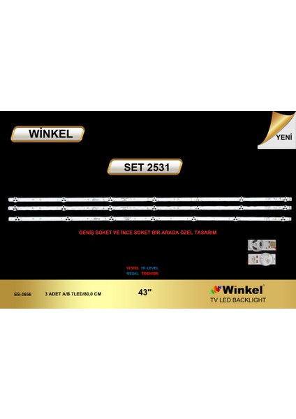 Toshiba 43LA3B63DT LED Bar Takım