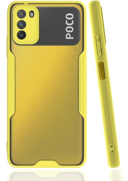 Xiaomi Poco M3 Kılıf Btbm Parfe Kapak-Sarı