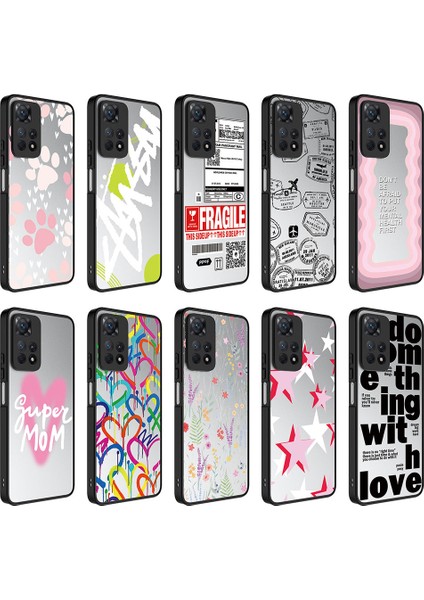 Xiaomi Redmi Note 11 Pro 5g Kılıf Aynalı Desenli Kamera Korumalı Parlak Btbm Mirror Kapak-Fragile