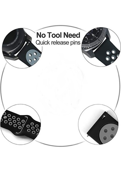 Xiaomi Amazfit Pace Krd-02 Uyumlu Kordon Zore - Mavi-Beyaz fırsatları