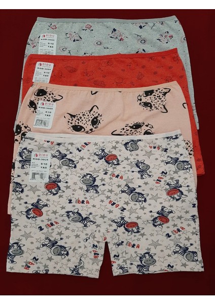 Kız Çocuk Desenli Şort 4'lü Paket