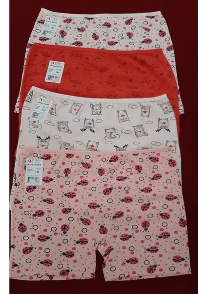 Kız Çocuk Desenli Şort 4'lü Paket