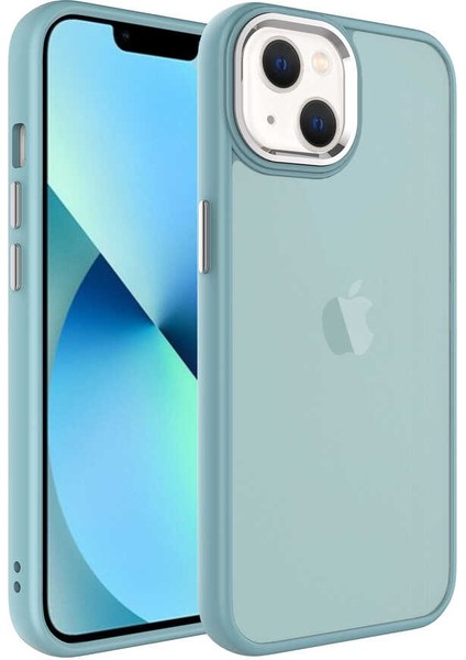 Apple iPhone 13 Kılıf Buzlu Sert Pc Btbm May Kapak-Mavi