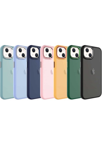 Apple iPhone 13 Kılıf Buzlu Sert Pc Btbm May Kapak-Mavi