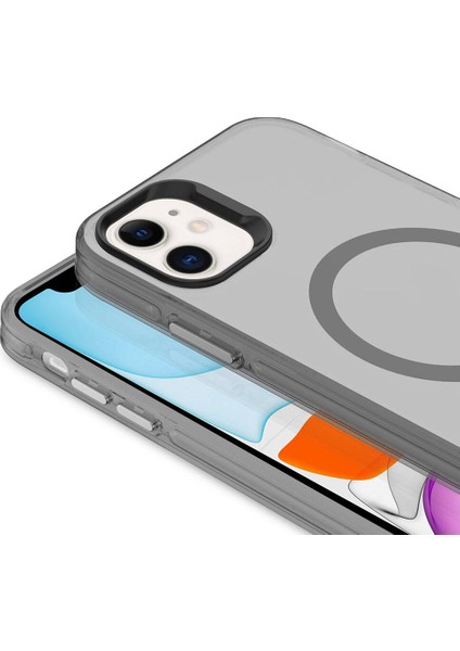 Apple iPhone 11 Kılıf Btbm Magsafe Şarj Özellikli Buzlu Transparan C-Pro Sert Kapak-Turuncu fırsatları