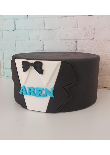Isimli Ceket Gömlek ve Papyon Model (Maket) Kurabiye Standı