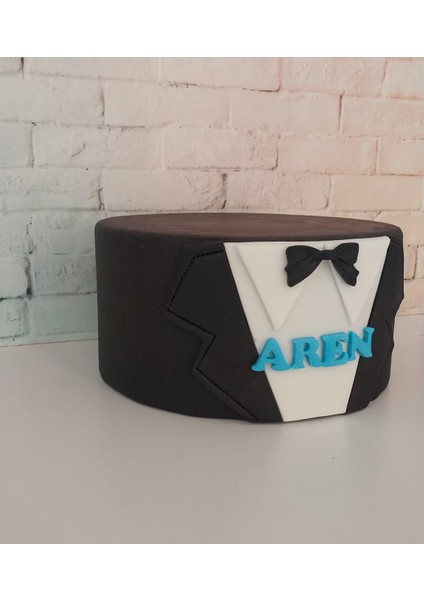 Isimli Ceket Gömlek ve Papyon Model (Maket) Kurabiye Standı