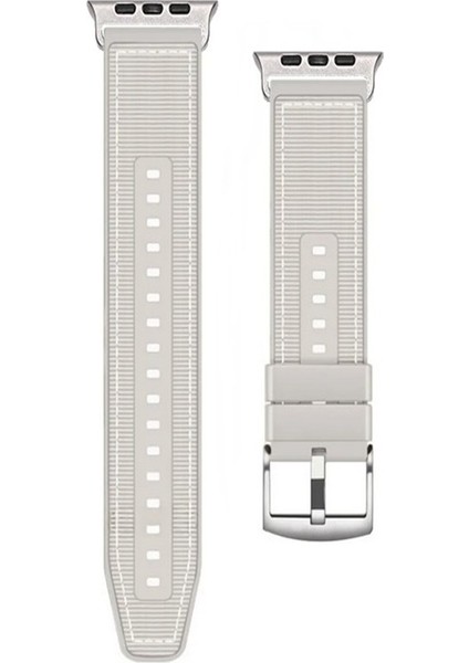 Apple Watch 10 46MM Kordon Kayış Dikiş Desenli Silikon KRD102 Lms