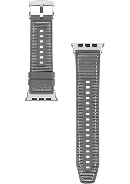 Apple Watch 8 41MM Kordon Kayış Dikiş Desenli Silikon KRD102 Lms