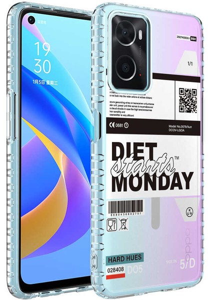 Oppo A96 4g Kılıf Airbag Kenarlı Renkli Desenli Silikon Klfs Elegans Kapak-No5