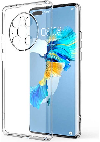 Huawei Mate 40 Pro Kılıf Klfs Kamera Korumalı Süper Silikon Kapak-Renksiz