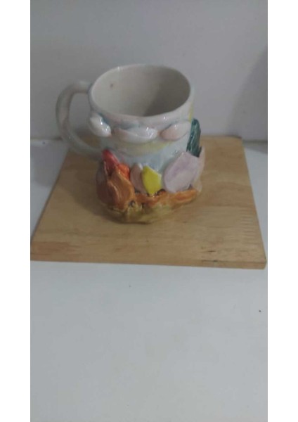 Özel Kupa Seramik 12X10CM Kabartmalı Desenli Mug Çay Kahve Sunum 1 Adet