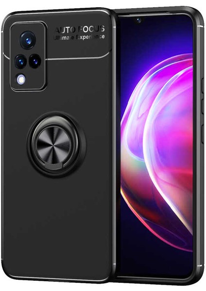 Vivo V21 Kılıf Klfs Ravel Silikon Kapak-Siyah