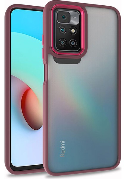 Xiaomi Redmi 10 Kılıf Klfs Flora Kapak-Kırmızı