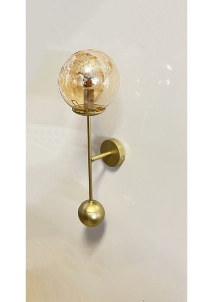 Şarjlı Pilli Aplik Gezegen Gold Metal Camlı Aplik - Özel Tasarım Ampul Içindedir fiyatları