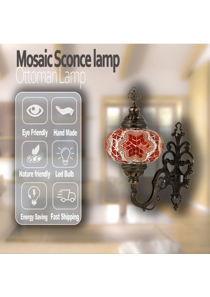 Dekoratif El Yapımı Hediyelik Mozaik Duvar Lambası Osmanlı fırsatları
