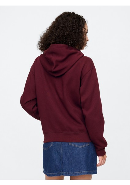 Kadın Bordo Gap Logo Fleece Fermuarlı Sweatshirt indirimleri