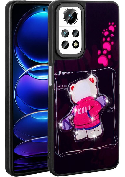 Xiaomi Redmi Note 12 Pro 4g Kılıf Parlayan Kabartmalı Ikonik Figürlü Klfs Amas Silikon Kapak-Siyah