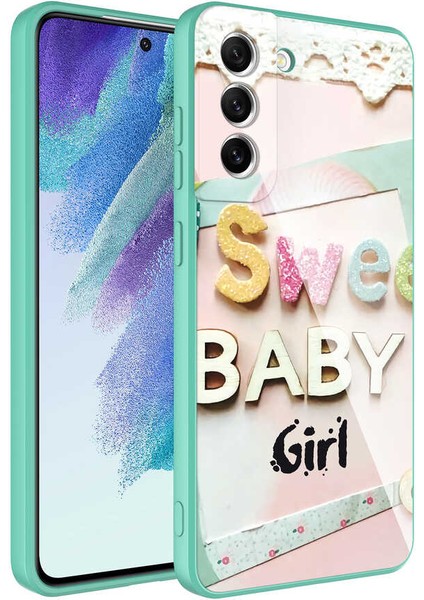 Galaxy S21 Fe Kılıf Kamera Korumalı Desenli Sert Silikon Klfs Epoksi Kapak-No5