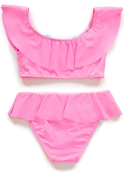 Kız Çocuk Volanlı Aksesuarlı Açık Pembe Bikini Takımı fiyatları