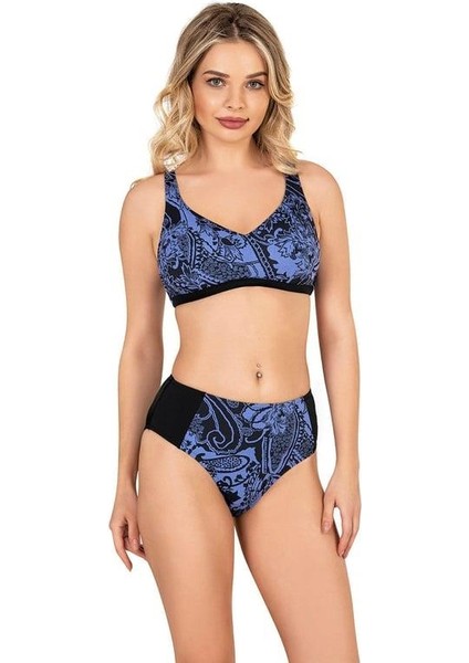 Beria Kadın Pembe Geometrik Desenli Toparlayıcı Bikini Takımı modelleri