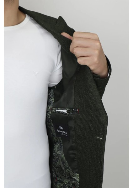 Fistan Store Erkek Italyan Kesim Dar Kalıp Tek Düğme Yazlık Blazer Ceket