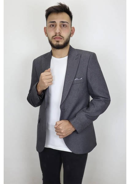 Fistan Store Erkek Italyan Kesim Dar Kalıp Tek Düğme Yazlık Blazer Ceket