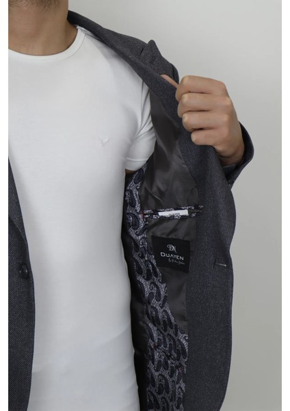 Fistan Store Erkek Italyan Kesim Dar Kalıp Tek Düğme Yazlık Blazer Ceket