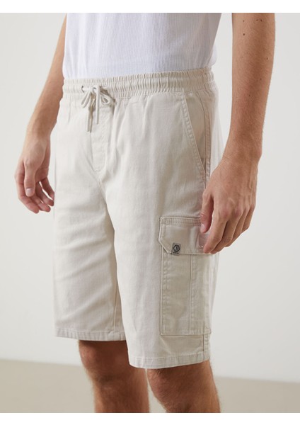 Yeni Sezon Standart Kalip Gabardin Erkek Kargo Sort - S55665Z8