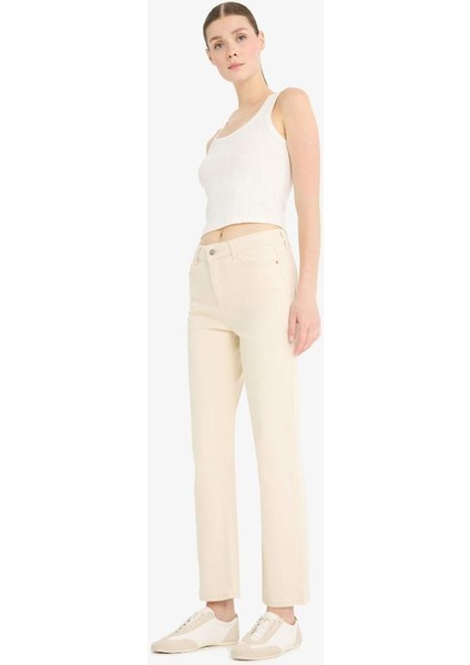 Yeni Sezon Comfort Straight Yüksek Bel Bilek Boy Jean Pantolon modelleri