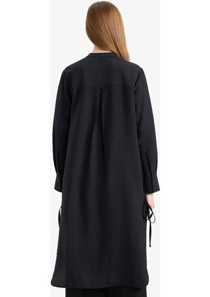 Yeni Sezon regular Fit Basic Düz Uzun Kollu Gömlek Tunik