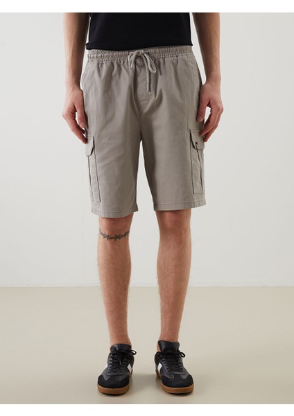 Yeni Sezon Standart Kalip Gabardin Erkek Kargo Sort - S55665Z8