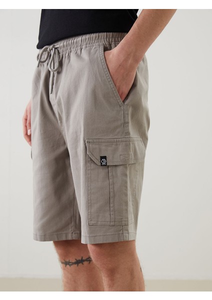 Yeni Sezon Standart Kalip Gabardin Erkek Kargo Sort - S55665Z8