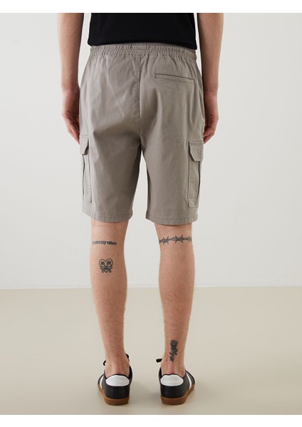 Yeni Sezon Standart Kalip Gabardin Erkek Kargo Sort - S55665Z8
