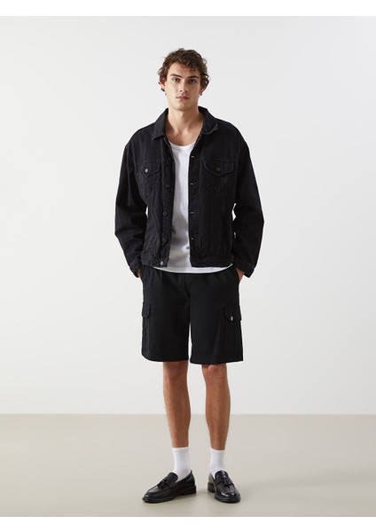 Yeni Sezon Standart Kalip Gabardin Erkek Kargo Sort - S55665Z8